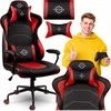 Žaidimų kėdė, ergonomiška biuro kėdė, patogi kompiuterio kėdė, raudona žaidimų sėdynė, reguliuojamo aukščio kėdė