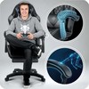 Sofotel Žaidimų kėdė, ergonomiška biuro kėdė, patogi kompiuterio kėdė, juoda ir pilka žaidimų sėdynė, supama kėdė su kojų atrama