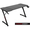 Žaidimų stalas 140 cm su kilimėliu, puodelio laikikliu, ausinių kabliu, juodas kompiuterio stalas, ergonomiška žaidimų stotis, PC stalas, konsolės stalas
