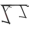 Žaidimų stalas 140 cm su kilimėliu, puodelio laikikliu, ausinių kabliu, juodas kompiuterio stalas, ergonomiška žaidimų stotis, PC stalas, konsolės stalas