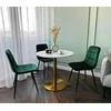 Žalios aksominės valgomojo kėdės, metalinėmis kojomis, dygsniuotos, modernios, virtuvės, svetainės