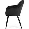 AKORD 2 vnt. VELTO veliūrinė apmušta kėdė su rombų dygsniavimu, juoda, juodos kojos