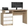 AKORD Rašiklis stalas 3 stalčiai Dąb Sonoma/baltas 135x60x77