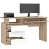 AKORD Rašiklis stalas 3 stalčiai Dąb Sonoma/baltas 135x60x77