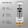 Akord click-clack dugno vožtuvas su persipylimo anga, chromo spalvos