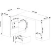 AKORD Kampo Kampas kairysis kampinis stalas 3 stalčiai 1 spinta balta 155x85x77