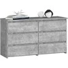 AKORD Komoda 6 stalčiai Betonas 100x35x57