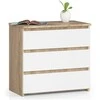 AKORD Komoda 3 stalčių ąžuolo Sonoma/baltas 60x35x57