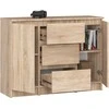 AKORD Komoda 2 durys 3 stalčiai ąžuolas Sonoma 101x35x76