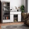 AKORD Komoda 2 Durys 3 Ištraukiamos Lentynos 1 Mažos Durys Betonas/baltas 101x35x98
