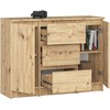 AKORD Komoda 2 durys 3 stalčiai ąžuolas rankomis pagaminta 101x35x76