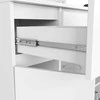 AKORD Komoda 2 Durys 3 Ištraukiamos Lentynos 1 Mažos Durys Balta 101x35x98