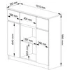 AKORD Komoda 2 Durys 3 Ištraukiamos Lentynos 1 Mažos Durys Balta 101x35x98