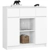 AKORD Komoda 2 Durys 3 Ištraukiamos Lentynos 1 Mažos Durys Balta 101x35x98