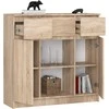 AKORD Komoda 2 Durys 3 Ištraukiamos Lentynos 1 Mažos Durys Dąb Sonoma 101x35x98