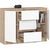 AKORD Komoda 2 durys 3 stalčiai ąžuolas Sonoma/baltas 101x35x76