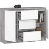 AKORD Komoda 2 durys 3 stalčiai betonas/baltas 101x35x76