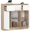 AKORD Komoda 2 durys 3 stalčiai 1 mažos durys Dąb Sonoma/baltas 101x35x98