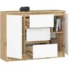 AKORD Komoda 2 durys 3 stalčiai ąžuolas amatininkas/baltas 101x35x76
