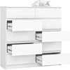 AKORD Kredens 10 stalčių Balta 120x40x121