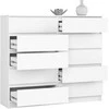AKORD Komoda 10 stalčių Balta 138x40x121