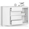 AKORD Komoda 2 Durys 4 Ištraukiamos Lentynos Balta 138x40x99