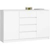 AKORD Kordas Buffet 2 durų 4 stalčių Balta 160x40x99