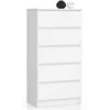AKORD Kredens 5 stalčių Balta 60x40x121