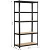 AKORD Metalinė lentyna juoda 90x40x180