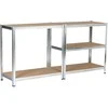 AKORD Metalinė lentyna su 10 lentynų Sidabrinė 90x30x180