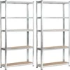 AKORD Metalinė lentyna su 10 lentynų Sidabrinė 90x30x180