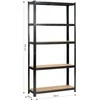 AKORD Metalinė lentyna juoda 90x30x180