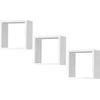 AKORD Sienos lentyna rinkinys 3 baltos 25x15x25