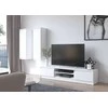 TV staliukas Akord sienos baldų vitrina ir TV rinkinys Balta 240x40x140