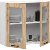 AKORD Spinta Vitrina Oliwia Balta/ąžuolas Meistras 30x80x72