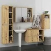 AKORD VAMI pakabinamas vonios baldų komplektas (ąžuolas artisan, kašmyras)
