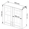 AKORD Spinta Lima Vitrine Balta/sonomos 80x31x72