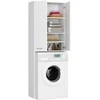 AKORD Virtuves spinta skalbyklei su dviem durim baltos spalvos 64x30x180