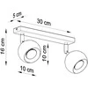 Sollux Lighting Lubinis šviestuvas OCULARE 2 juodas