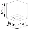 Lubinis šviestuvas Sollux Ceilings QUAD betonas