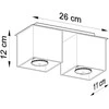 Lubinis šviestuvas Sollux Plafonas QUAD 2 baltas