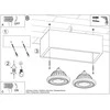 Sollux Lighting Lubinis šviestuvas QUATRO 2 concrete