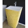 Akmens masės praustuvas su koja Besco Vera/O Glam Gold, 40 x 50 x 85 cm