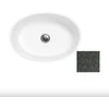 Besco Uniqa Glam Graphite akmens masės praustuvas su koja, su Klik-klak Baltas