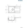 Deante granitinė virtuvinė plautuvė Deante Eridan, ZQE_A113, Alabaster
