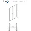 Dušo durys Besco Sinco Due Juodas, 80 x 195 cm