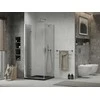 Dušo kabina Mexen Lima su padėklu ir sifonu, Chrome+Juodas/Chrome, 80 x 80 cm