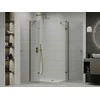 Dušo kabina Mexen Roma DUO su padėklu ir sifonu, Gold+Baltas/Gold, 100 x 90 cm