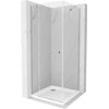 Dušo kabina Mexen Roma su padėklu ir sifonu, Chrome+Baltas/Chrome, 100 x 100 cm