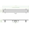 Dušo latakas Laveo Basso 2in1, 100 cm, Juodas Glass